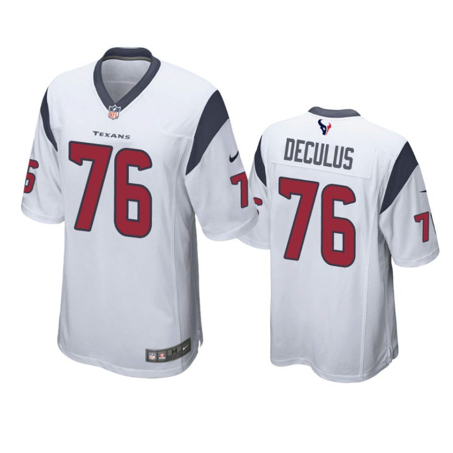 austin deculus texans game white jersey