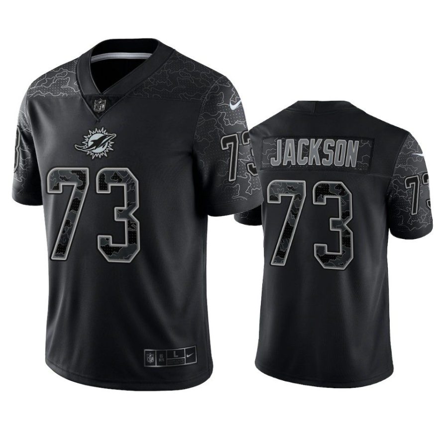 austin jackson dolphins black reflective limited jersey