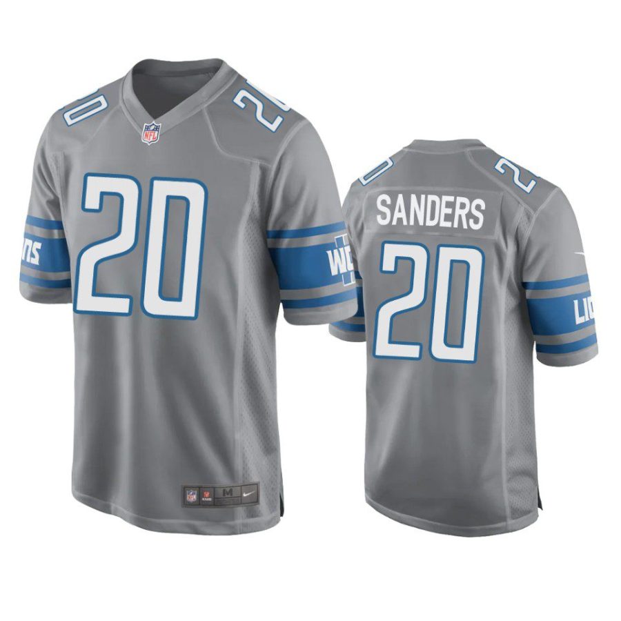 barry sanders lions game silver jersey