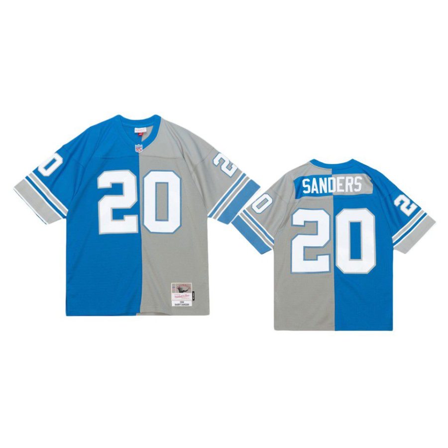 barry sanders lions silver blue split legacy replica jersey