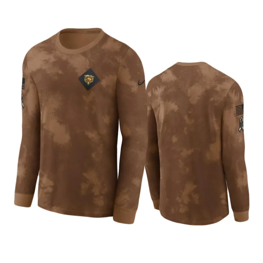 bears brown 2023 salute to service long sleeve t shirt