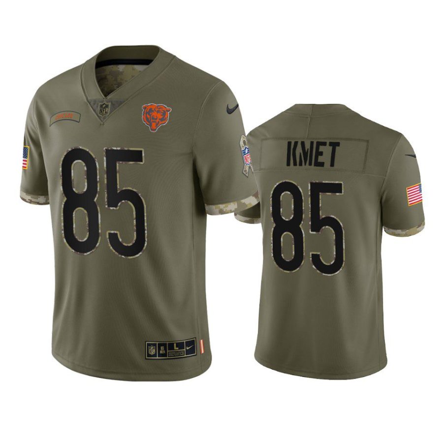 bears cole kmet olive limited 2022 salute to service jersey