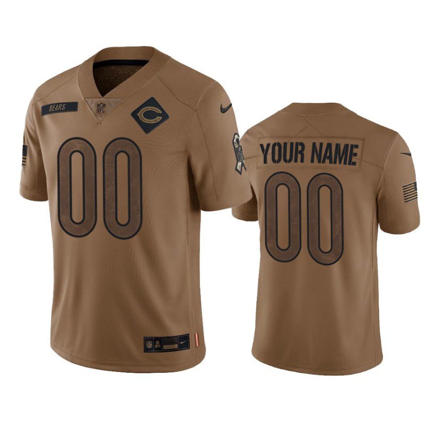 bears custom brown limited 2023 salute to service jersey