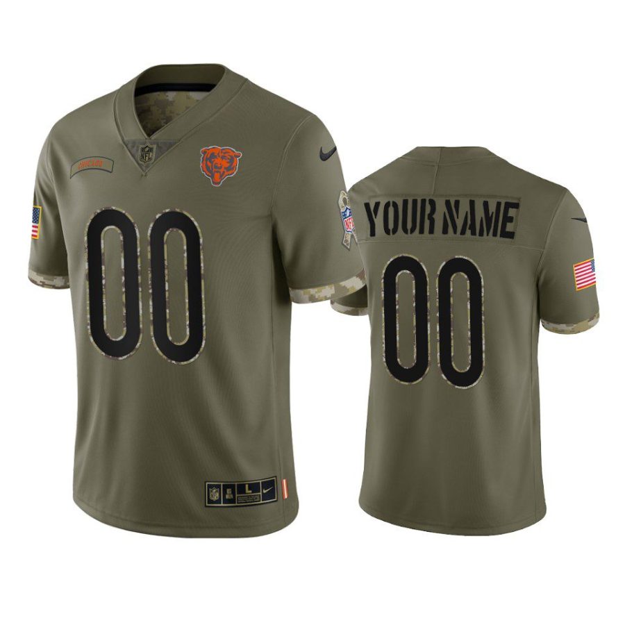 bears custom olive limited 2022 salute to service jersey