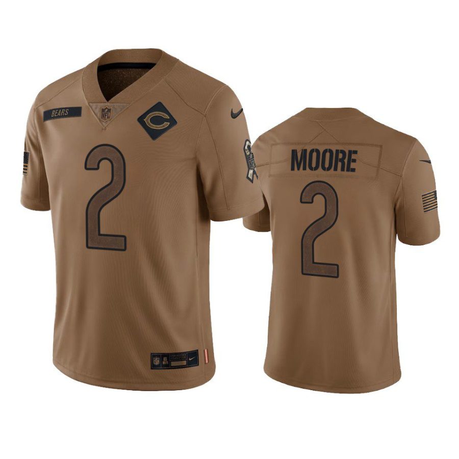 bears d.j. moore limited 2023 salute to service brown jersey