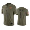 bears justin fields olive limited 2022 salute to service jersey