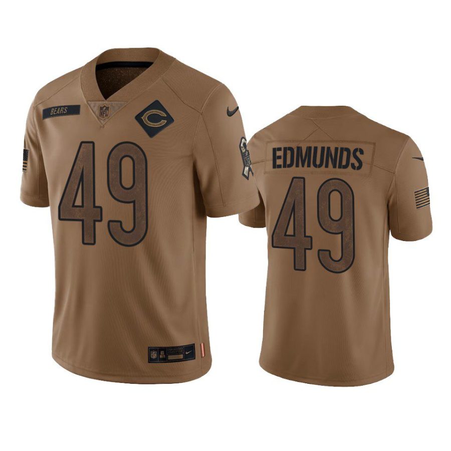 bears tremaine edmunds limited 2023 salute to service brown jersey