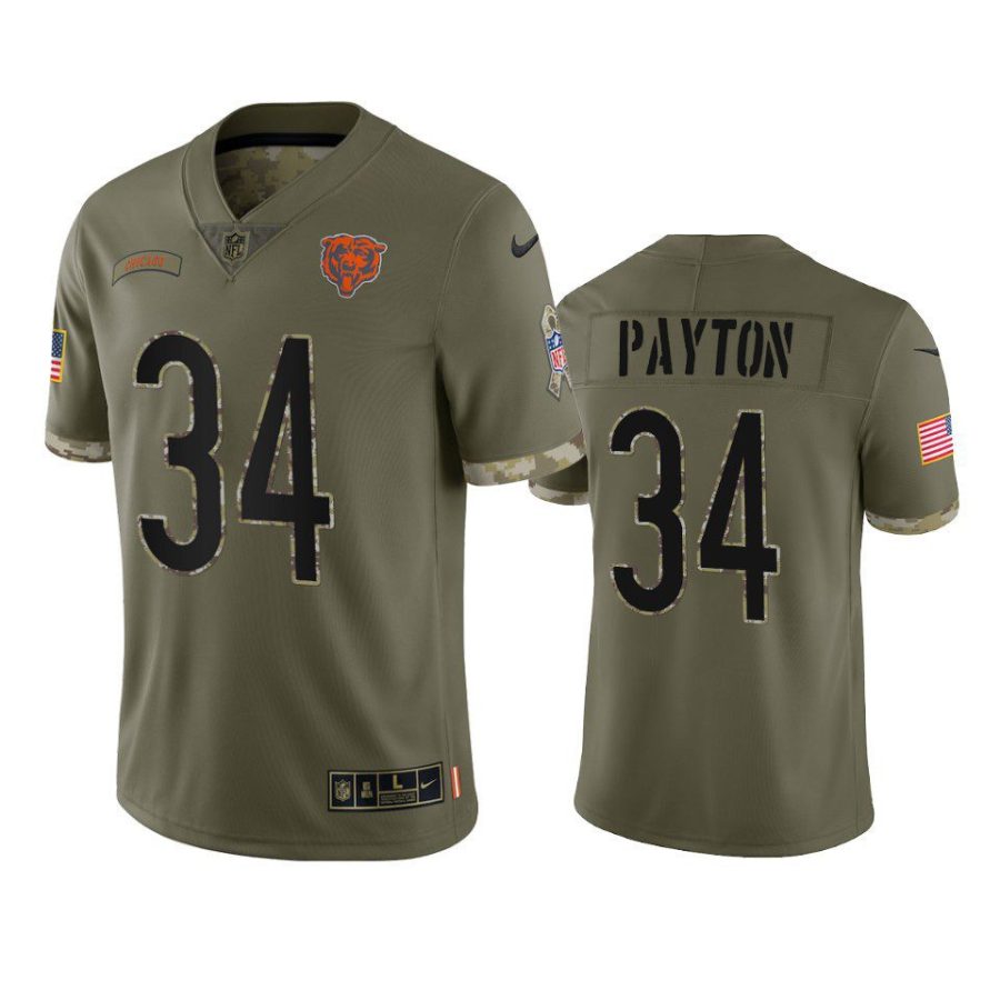 bears walter payton olive limited 2022 salute to service jersey