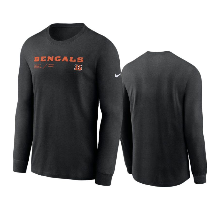 bengals black infographic long sleeve t shirt