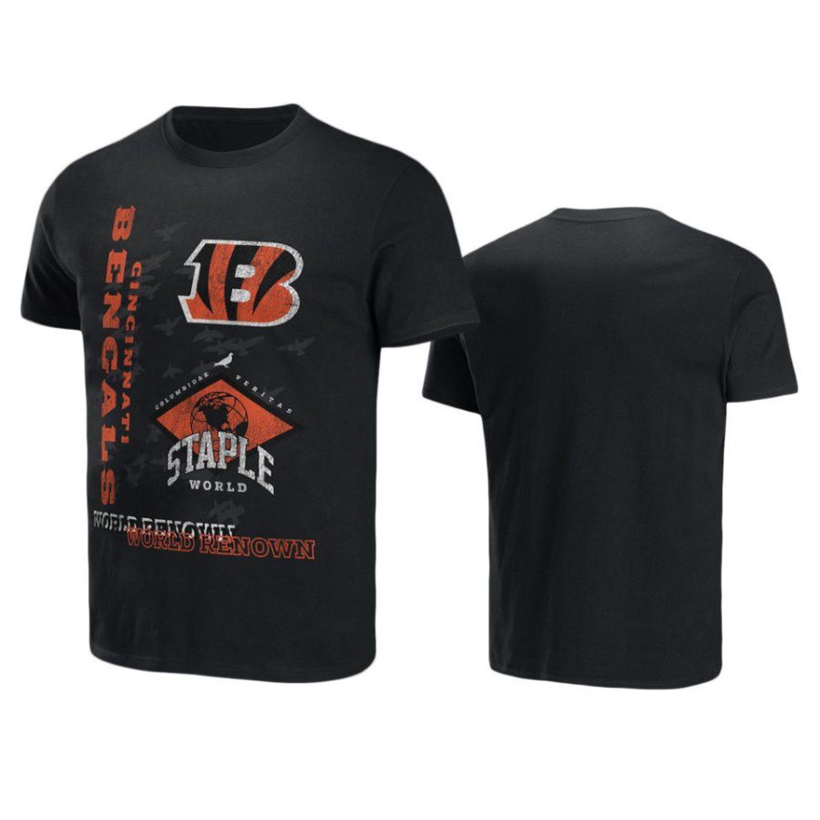 bengals black staple world renowned t shirt