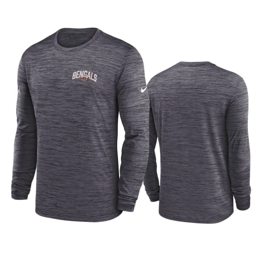 bengals charcoal velocity athletic stack long sleeve t shirt