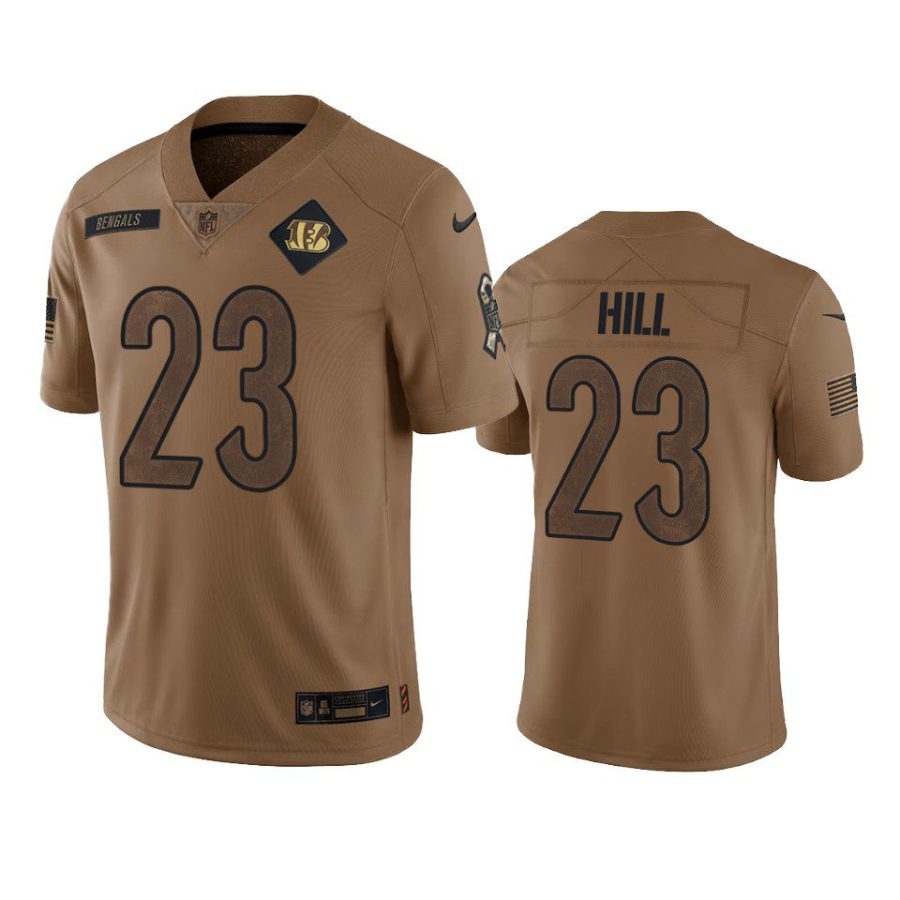 bengals daxton hill limited 2023 salute to service brown jersey