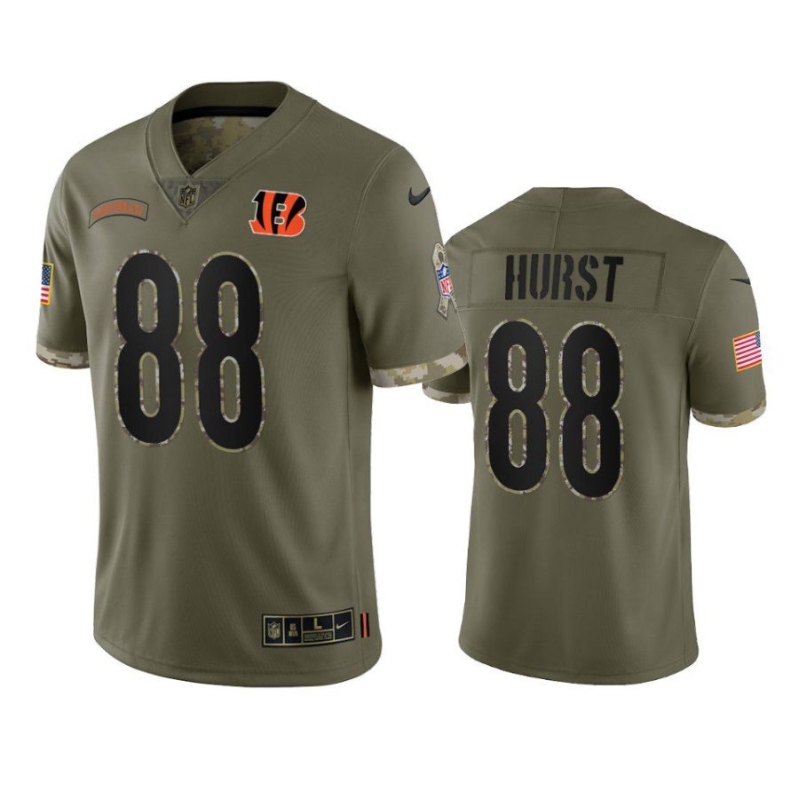 bengals hayden hurst olive limited 2022 salute to service jersey