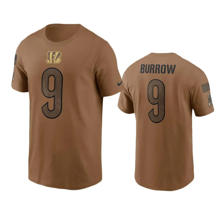 bengals joe burrow brown 2023 salute to service t shirt