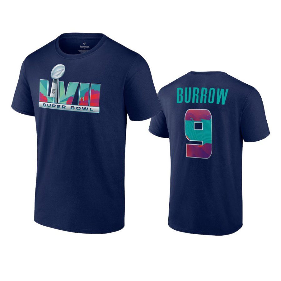 bengals joe burrow navy super bowl lvii t shirt