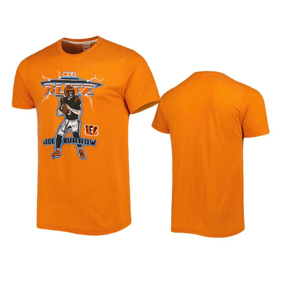 bengals joe burrow orange nfl blitz homage t shirt