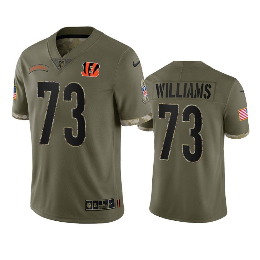 bengals jonah williams olive limited 2022 salute to service jersey