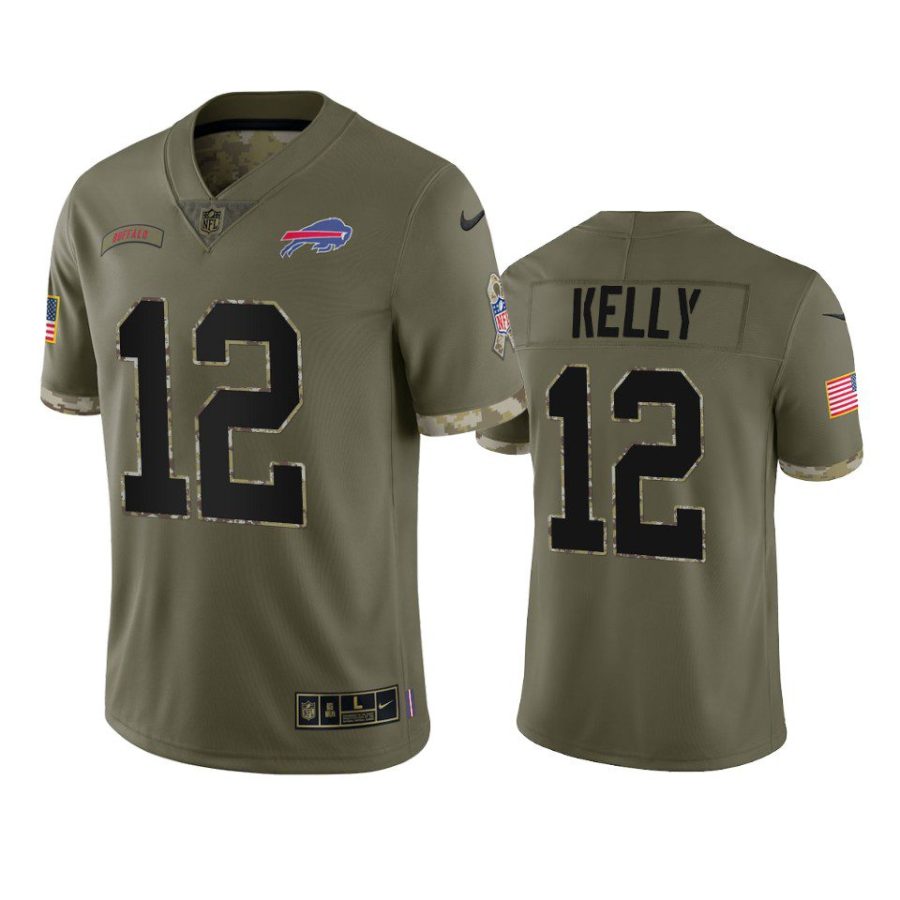 bills jim kelly 2022 salute to service olive jersey