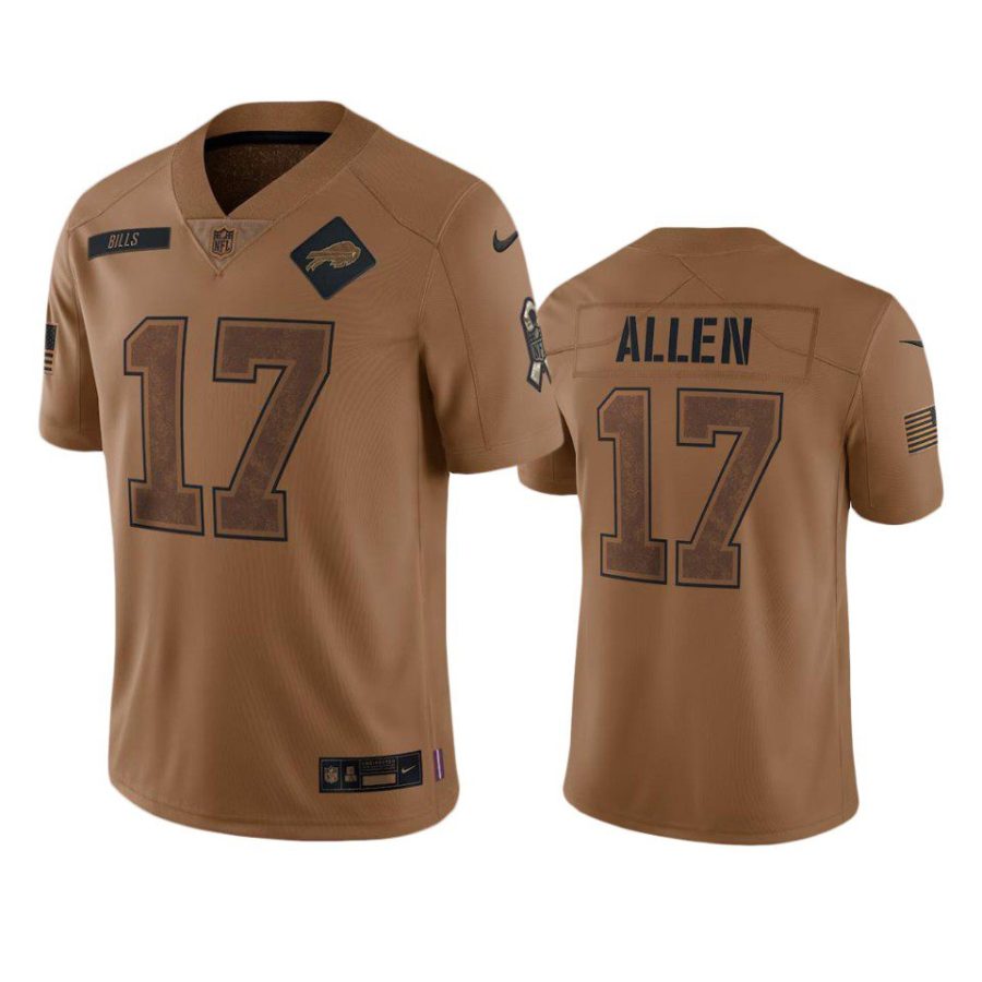 bills josh allen brown limited 2023 salute to service jersey