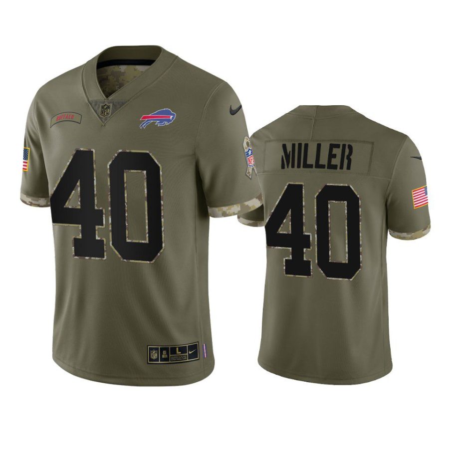 bills von miller 2022 salute to service olive jersey