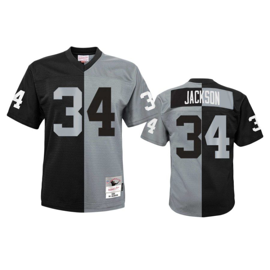 bo jackson raiders black silver split legacy replica jersey