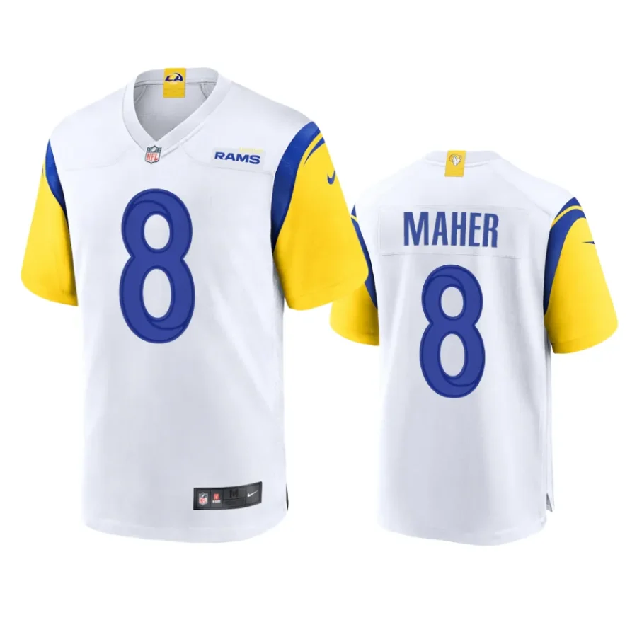 brett maher rams alternate game white jersey