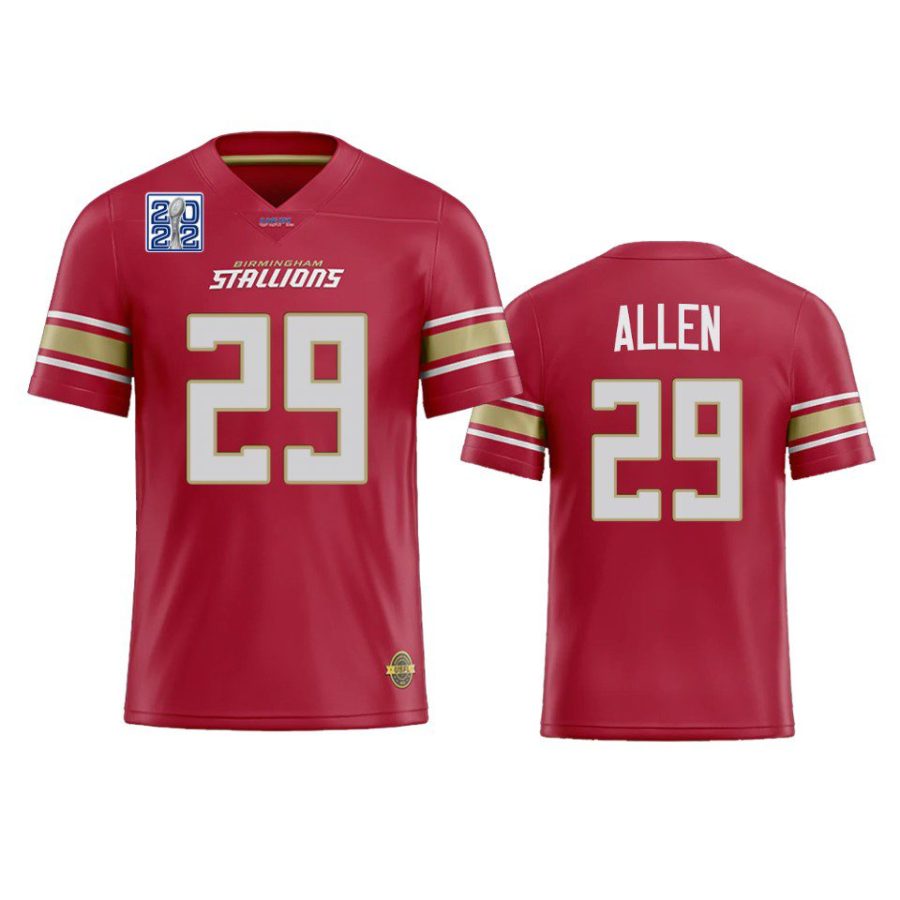 brian allen stallions red 2022 usfl champions replica jersey