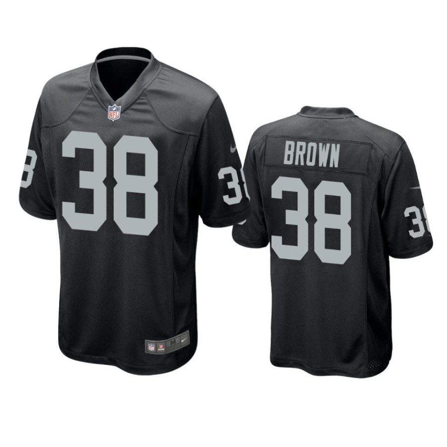 brittain brown raiders black game jersey