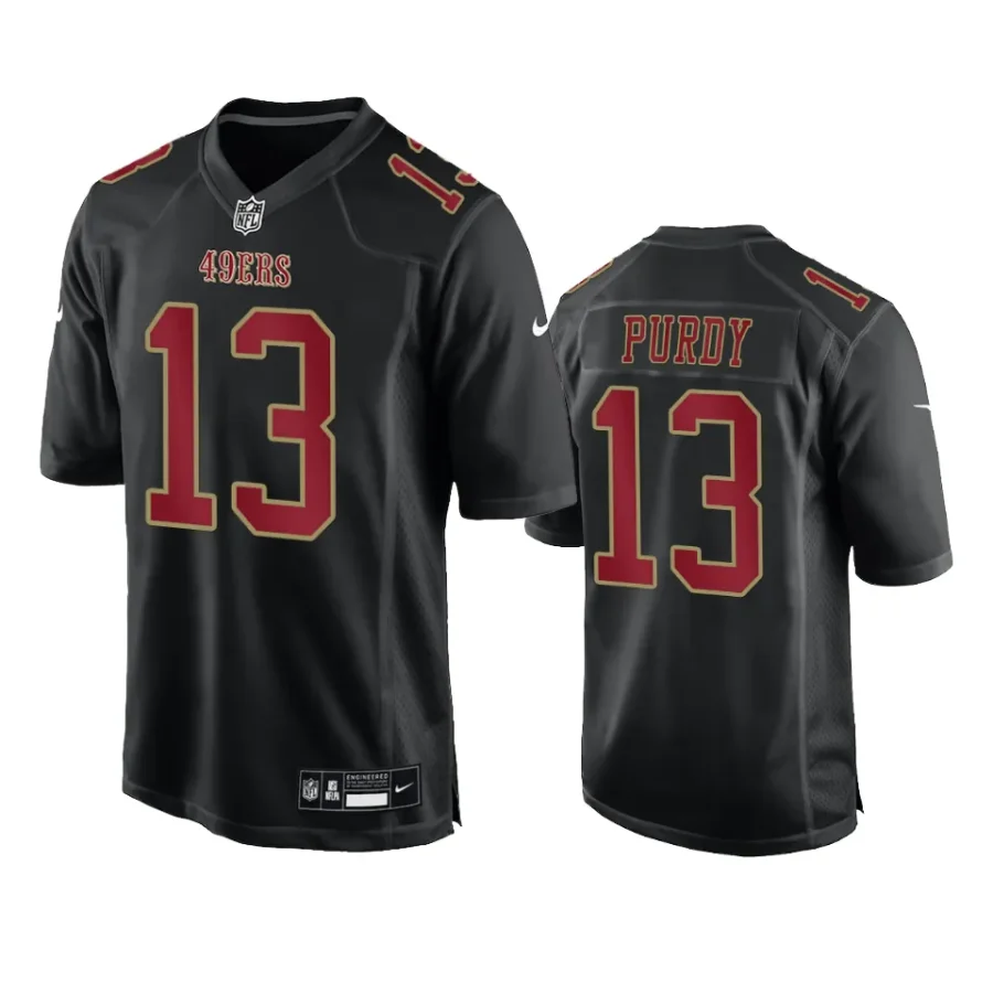brock purdy 49ers carbon black fashion game jersey