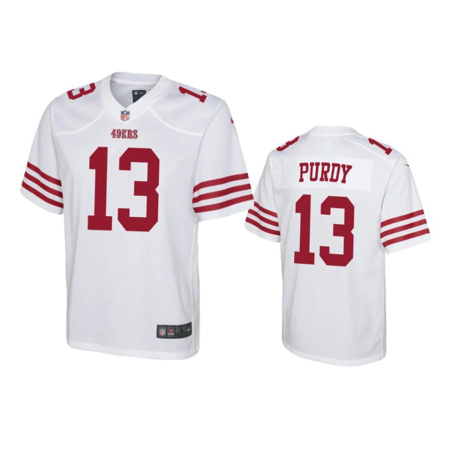 brock purdy game youth white jersey