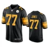 broderick jones steelers black alternate game jersey