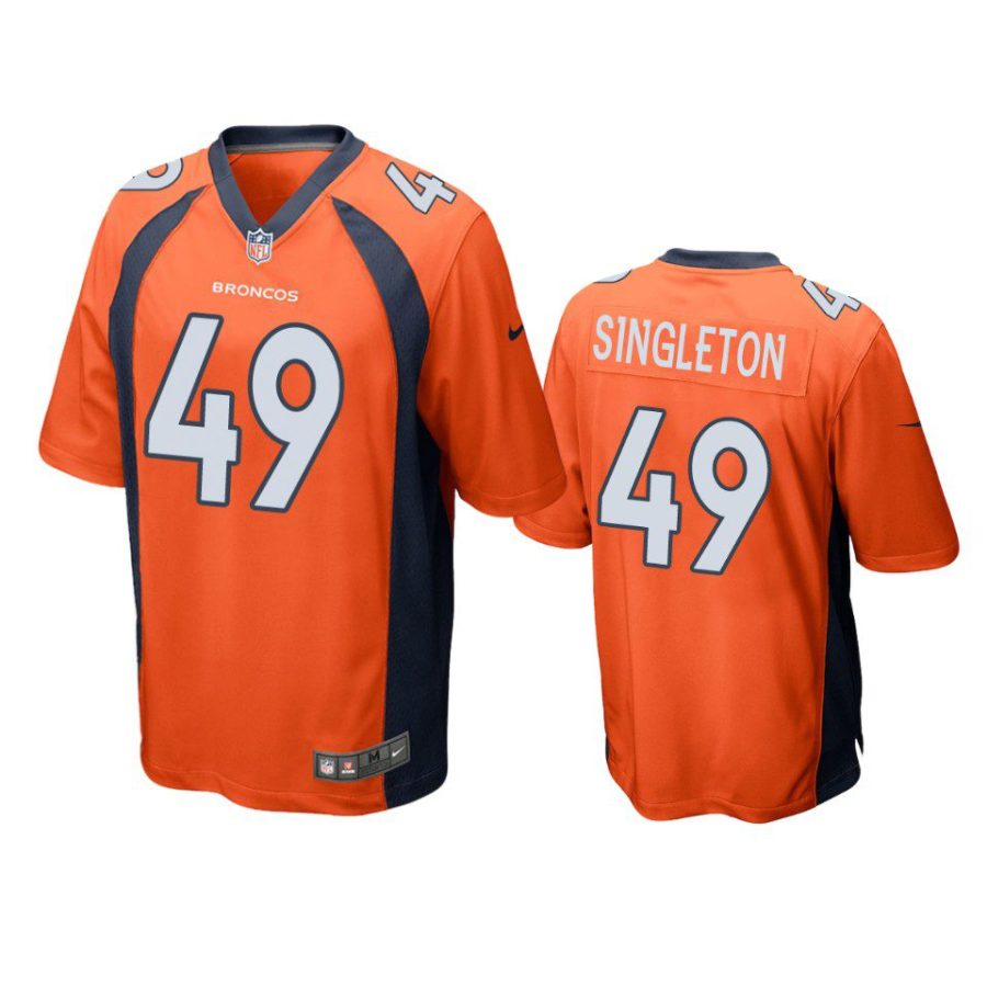 broncos alex singleton game orange jersey