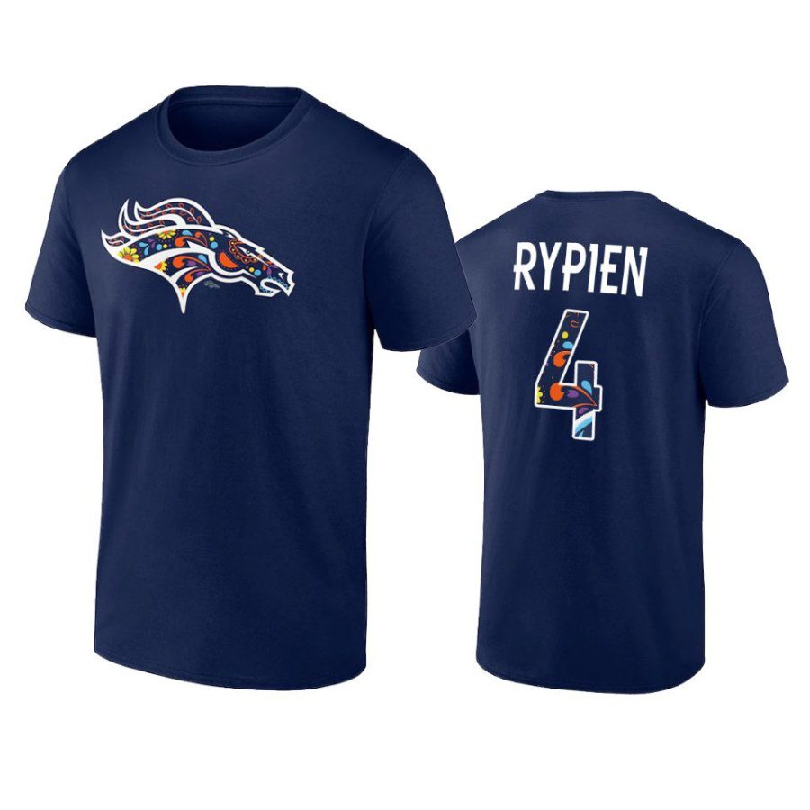 broncos brett rypien navy nfl por la cultura t shirt