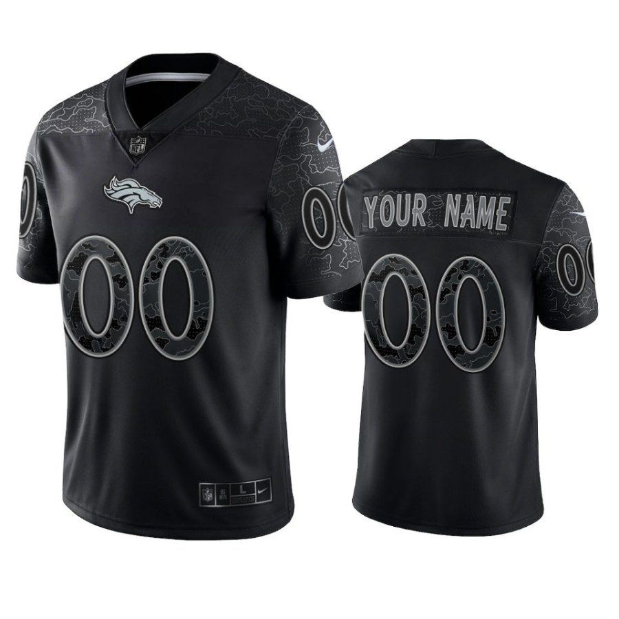 broncos custom black reflective limited jersey