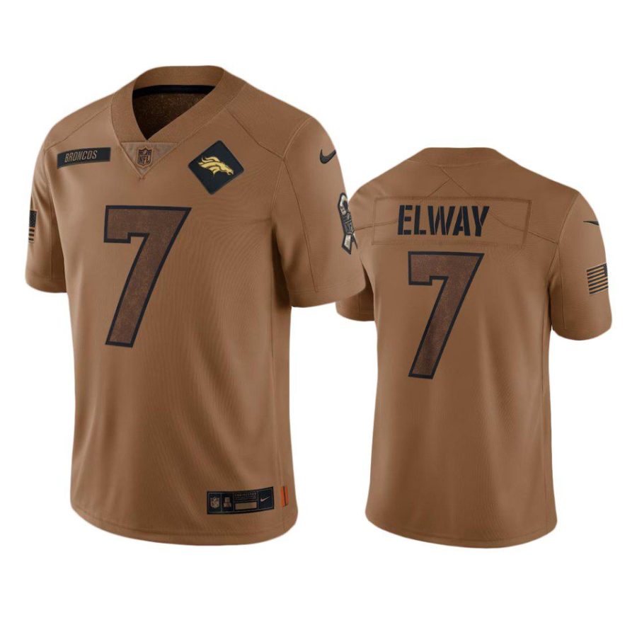 broncos john elway limited 2023 salute to service brown jersey