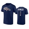 broncos k.j. hamler navy nfl por la cultura t shirt