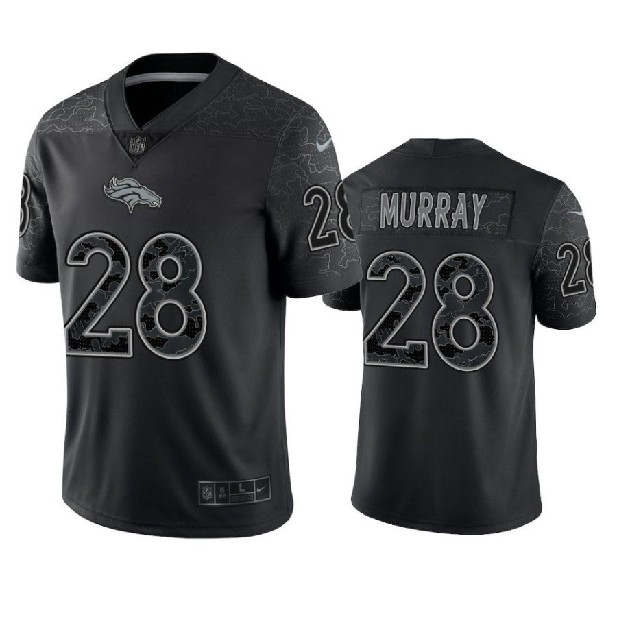 broncos latavius murray black reflective limited jersey