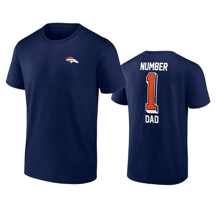 broncos navy fathers day number one dad t shirt