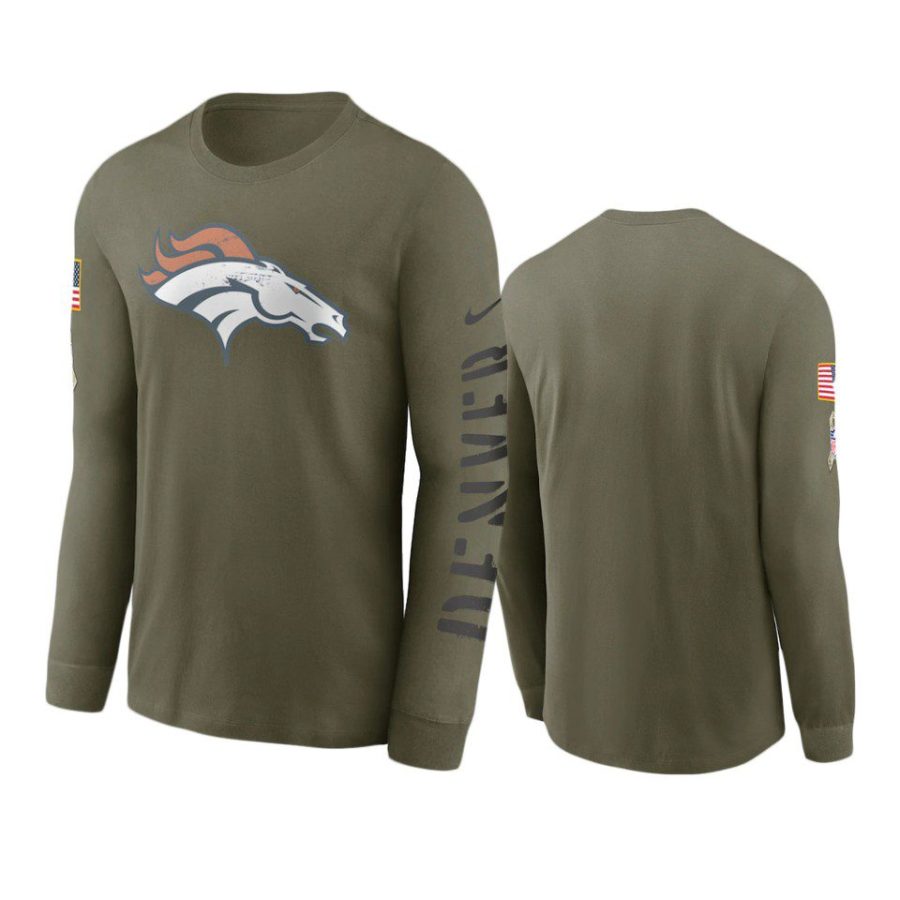 broncos olive 2022 salute to service long sleeve t shirt