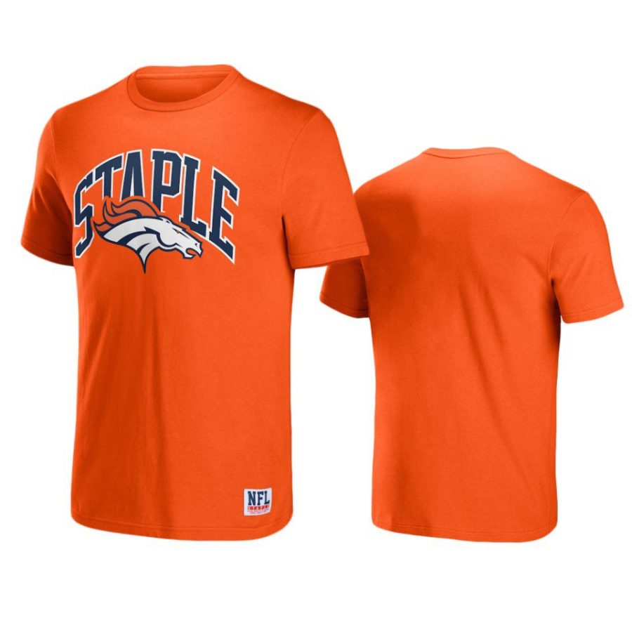 broncos orange staple logo lockup t shirt