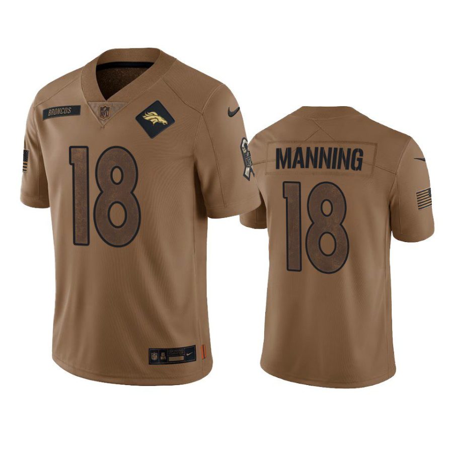 broncos peyton manning limited 2023 salute to service brown jersey