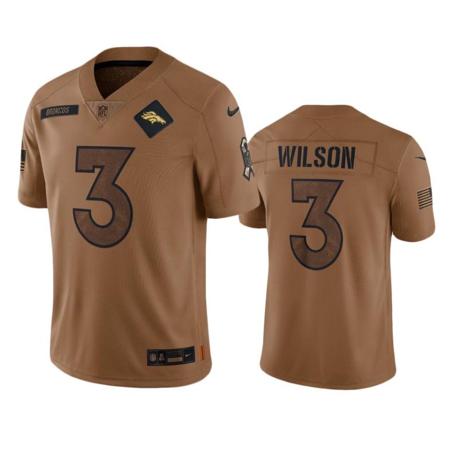 broncos russell wilson limited 2023 salute to service brown jersey