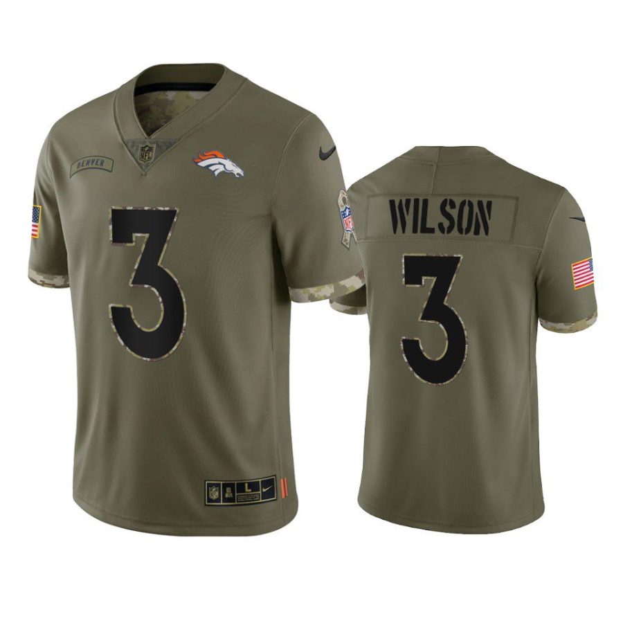 broncos russell wilson olive limited 2022 salute to service jersey