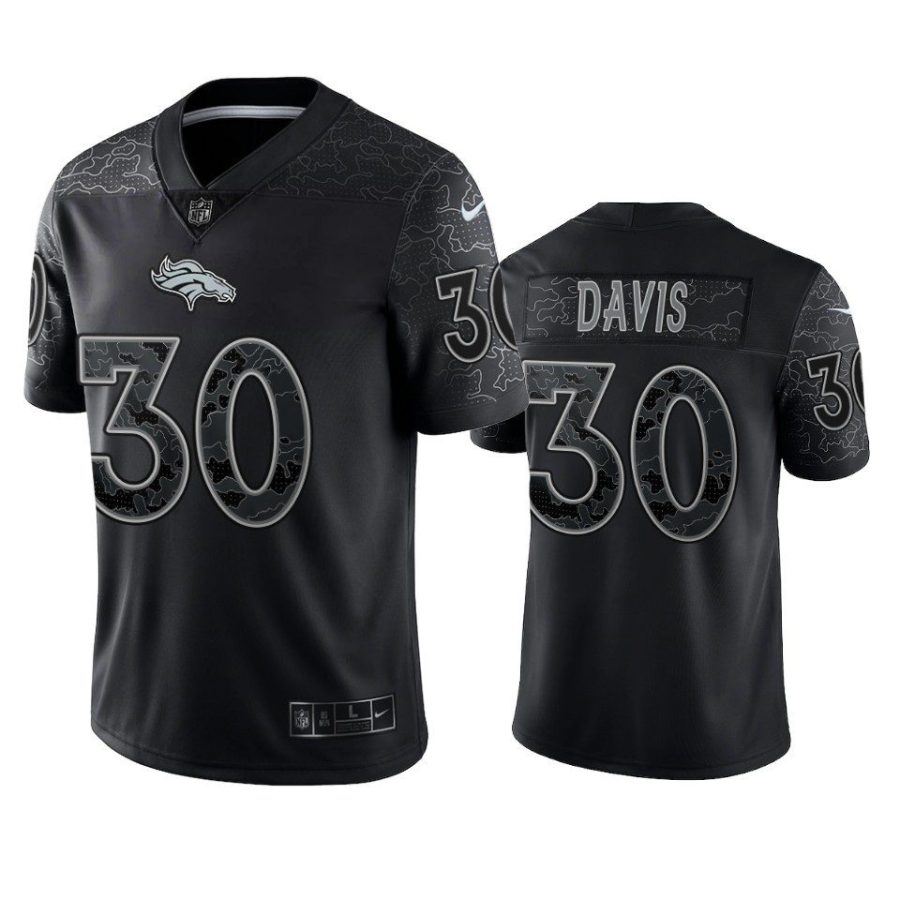 broncos terrell davis black reflective limited jersey