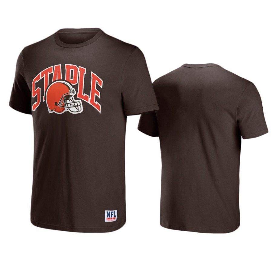 browns brown staple logo lockup t shirt