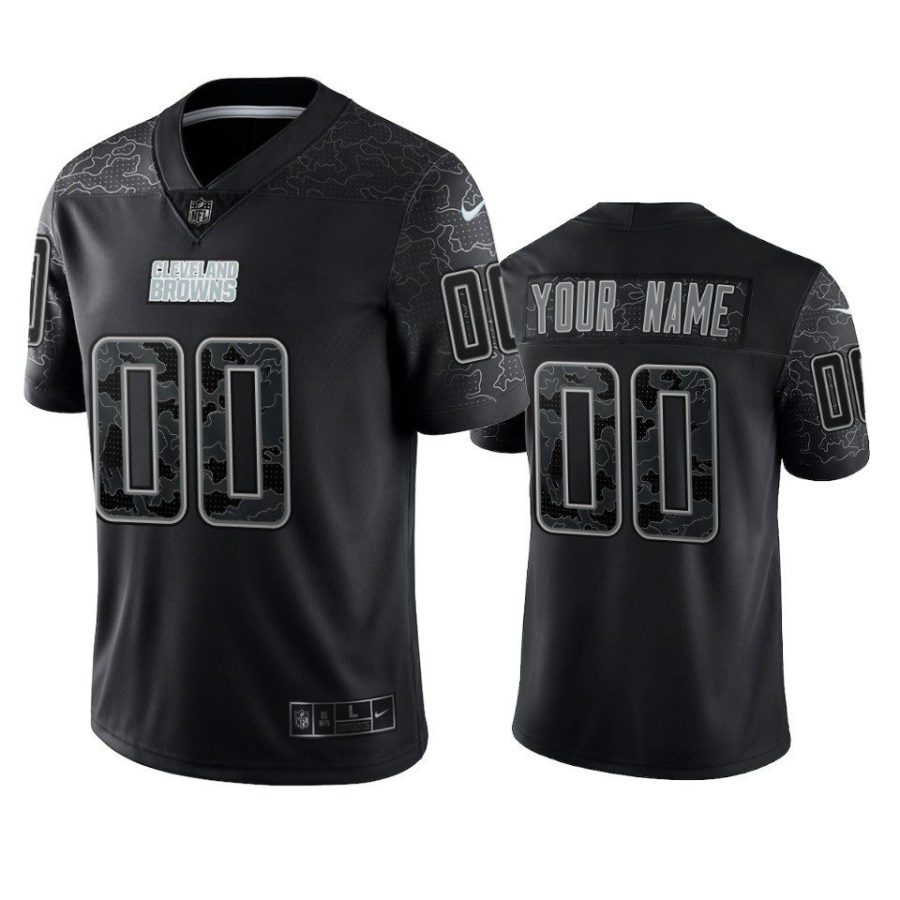 browns custom black reflective limited jersey