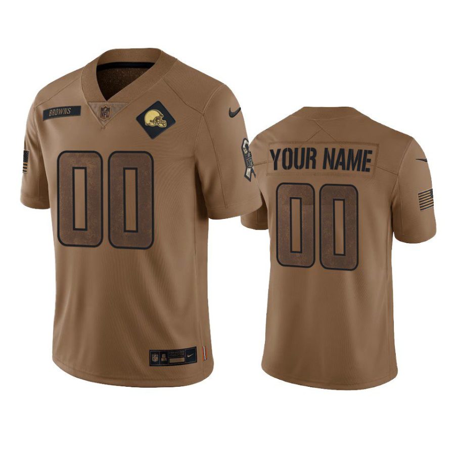 browns custom limited 2023 salute to service brown jersey