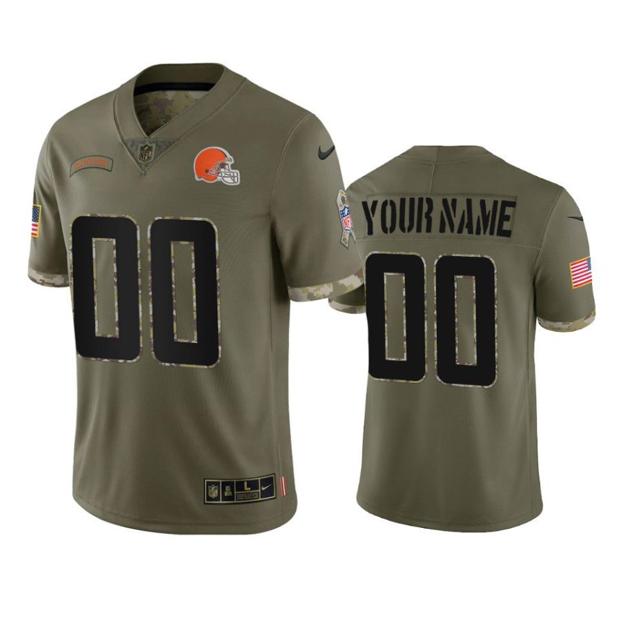 browns custom olive limited 2022 salute to service jersey