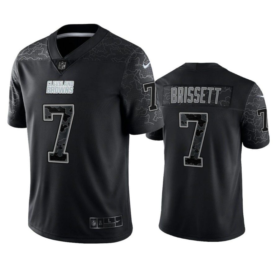 browns jacoby brissett black reflective limited jersey