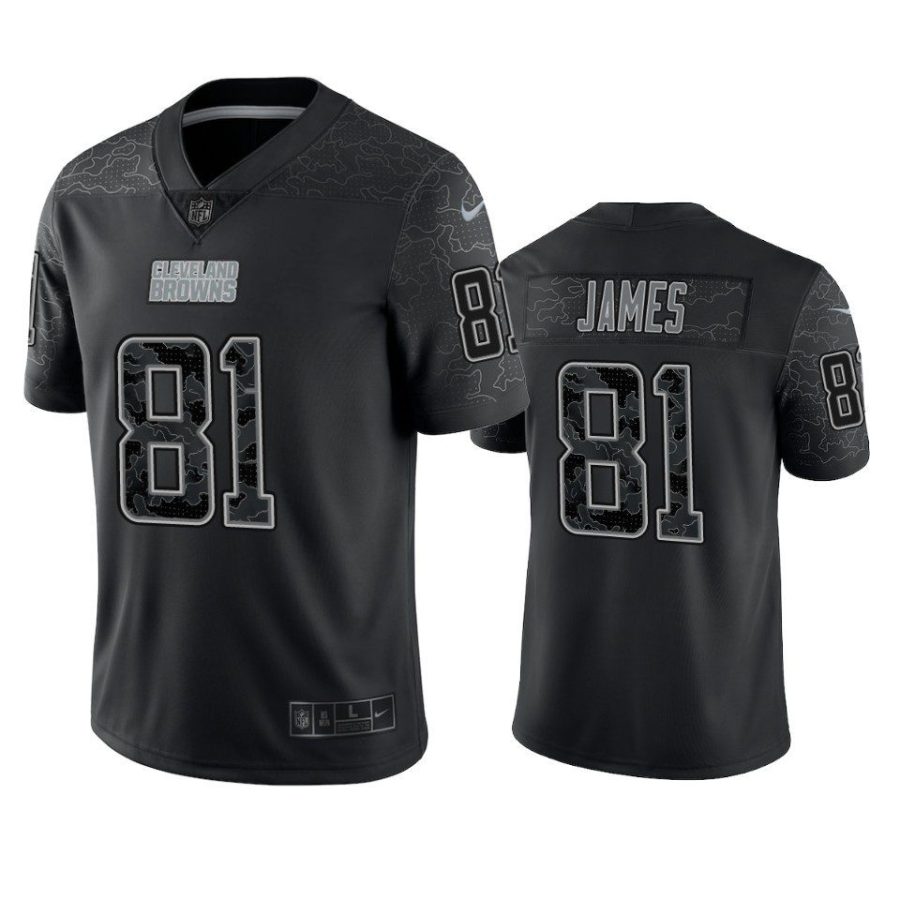 browns jesse james black reflective limited jersey